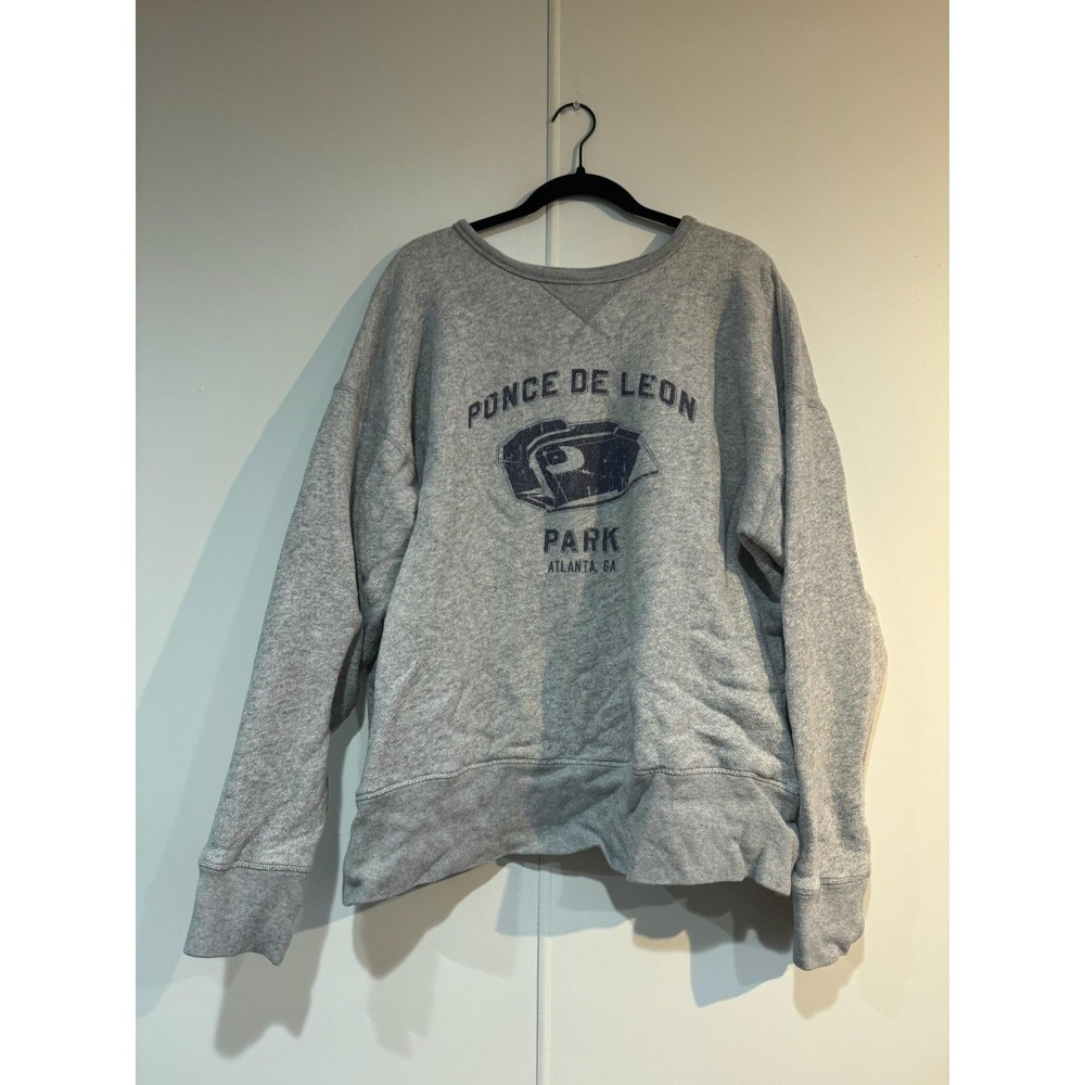 Ebbets Field Flannels Sweatshirt Mens XL Gray Ponce De Leon Park Fleece Baseball